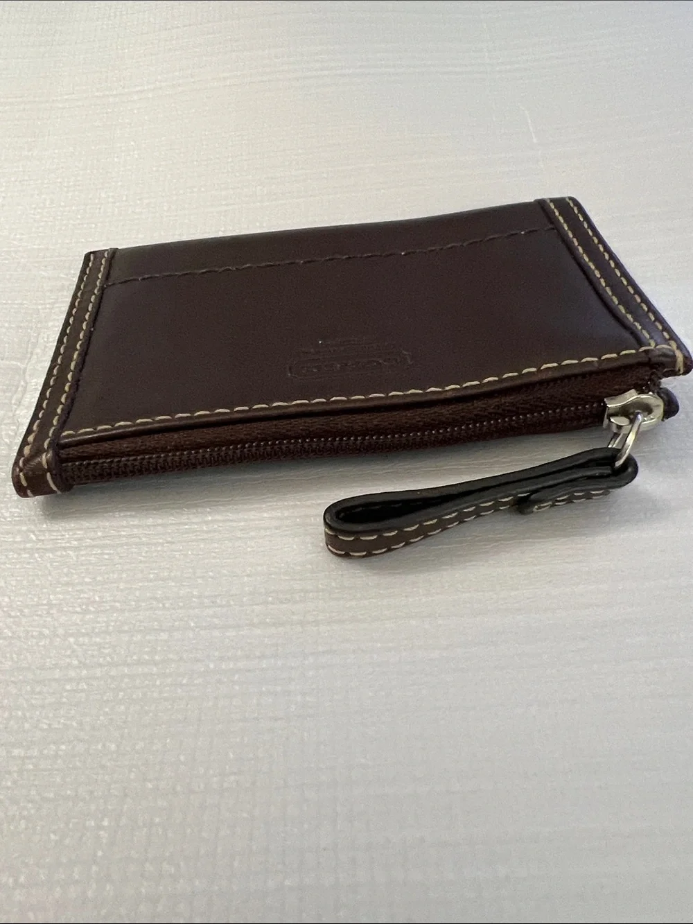 Coach mini skinny wallet card holder brown leather Style # F41788